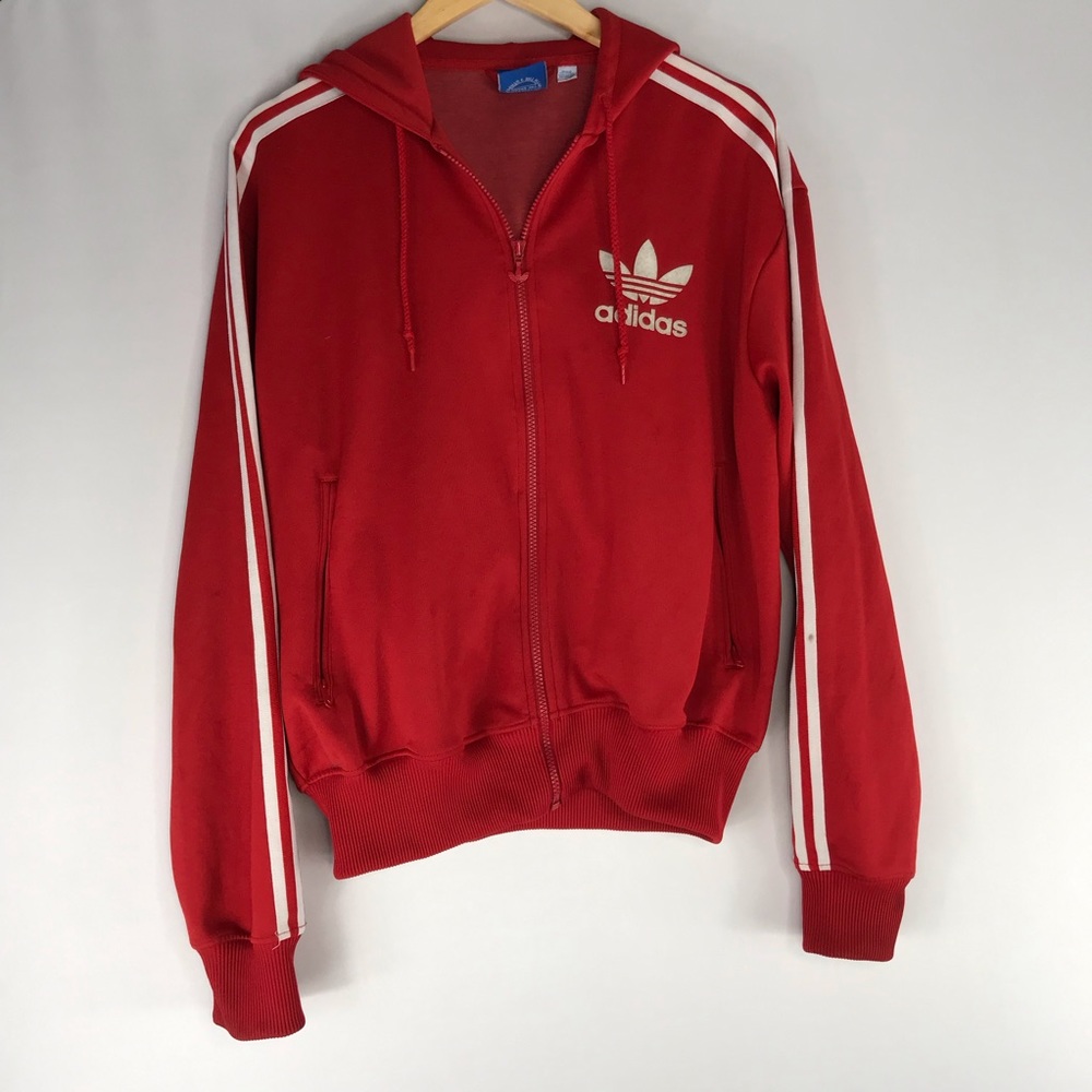 Adidas Original. Red Zip Up Hoodie